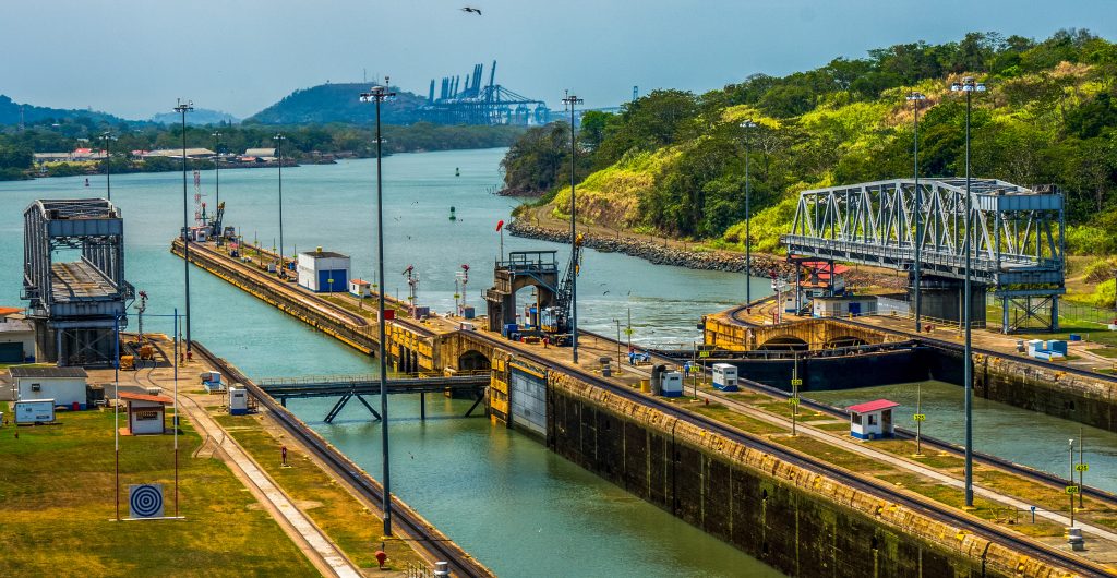 Panama Canal Locks View From Miraflores Visitor Center